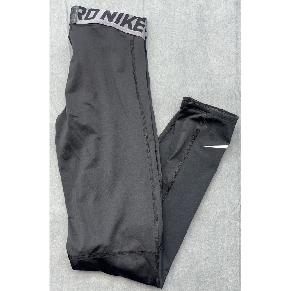 Nike Pro Combat Dri Fit Black Bottoms Boys XL Compression Workout BV3516 010